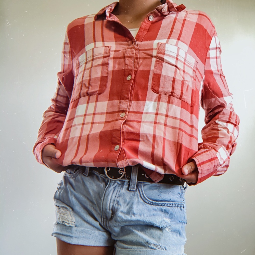SOLD! ✰ Roxy Red Flannel Top✰